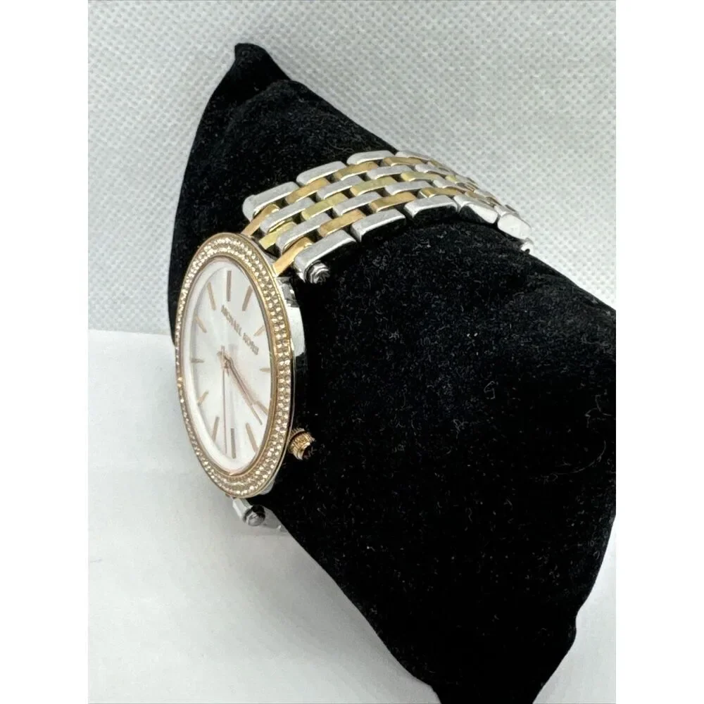 Michael Kors Darci MK3203 Women's Tri-Tone Glitz Analog Dial Quartz Watch JNA435